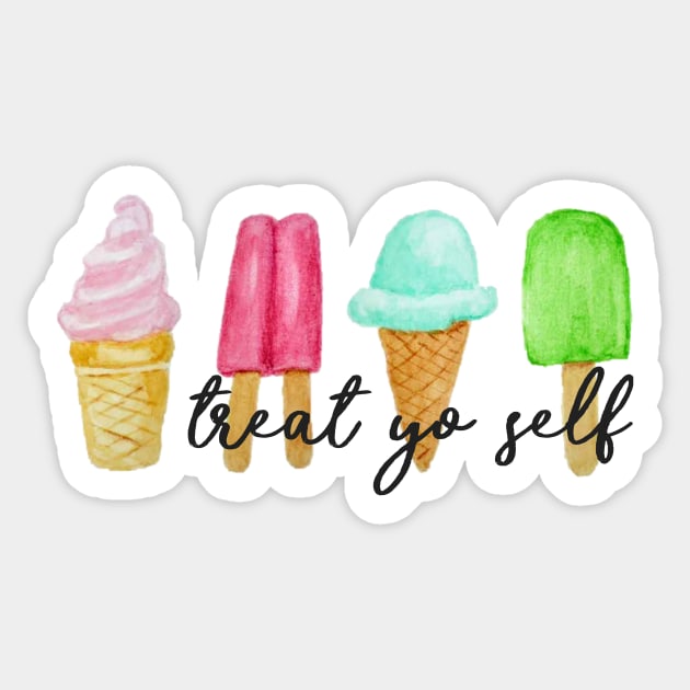 Treat yo Self Ice Cream and Popsicles Sticker by annmariestowe